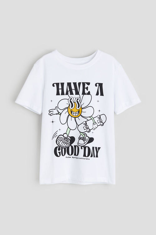 H & M - Printed T-shirt -...