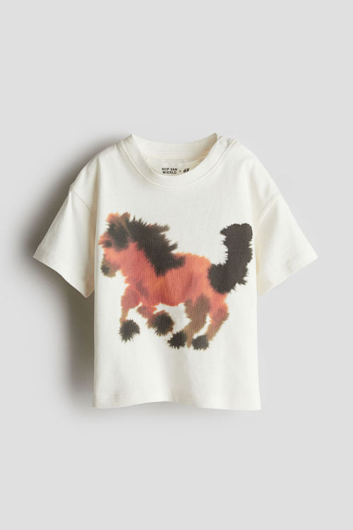 H & M - Printed T-shirt -...