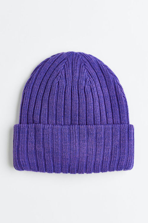 H & M - Rib-knit hat - Purple