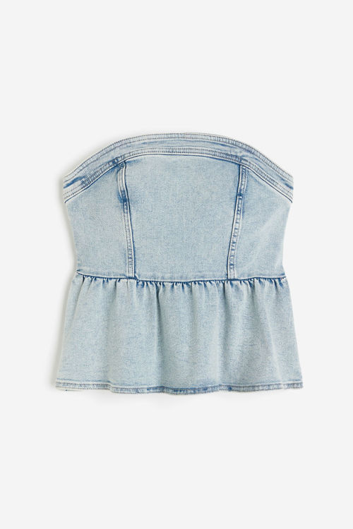 H & M - Denim bustier peplum...