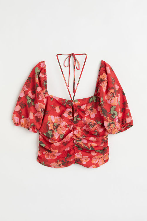 H & M - Cropped blouse - Red