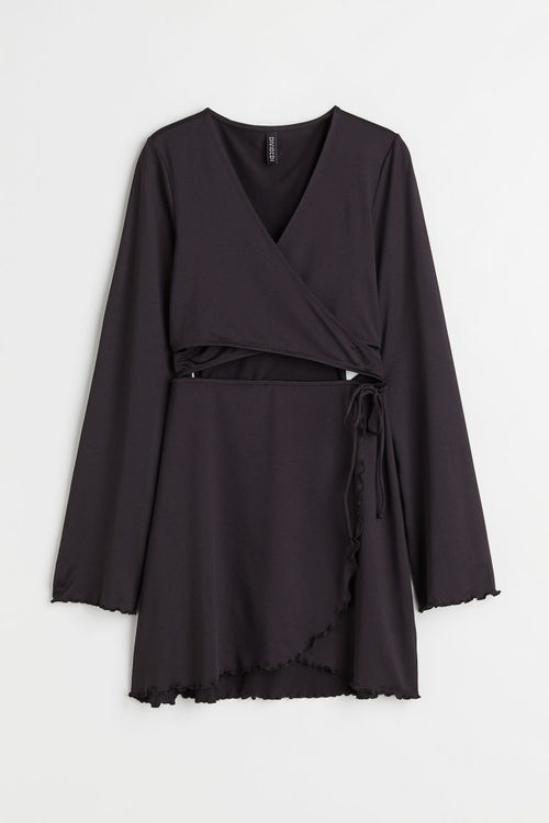 H & M - V-neck wrap dress -...