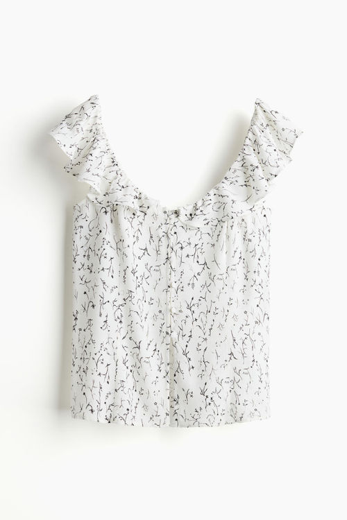 H & M - Frill-trimmed top -...