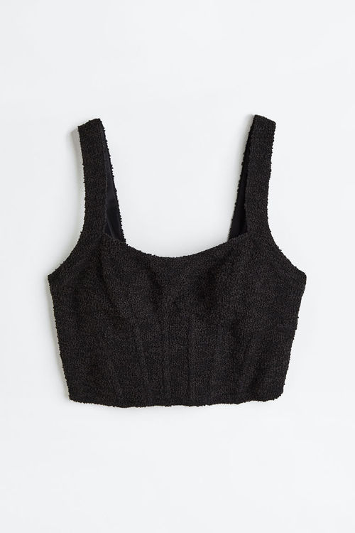 H & M - Textured-weave corset...