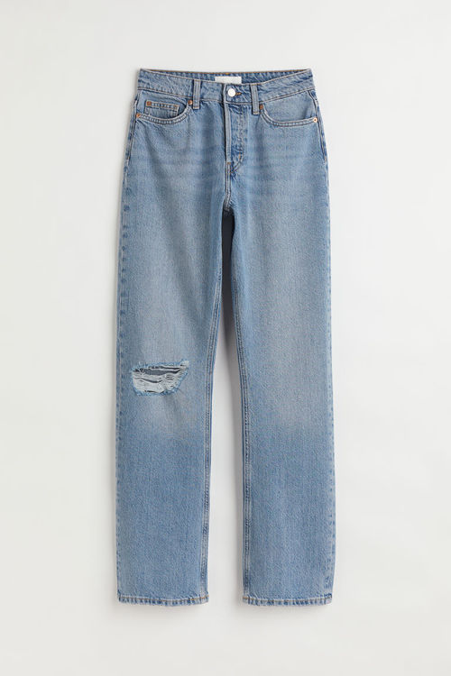 H & M - Straight High Jeans -...