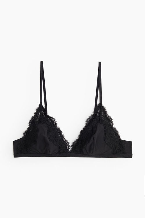 H & M - Padded lace-trimmed...