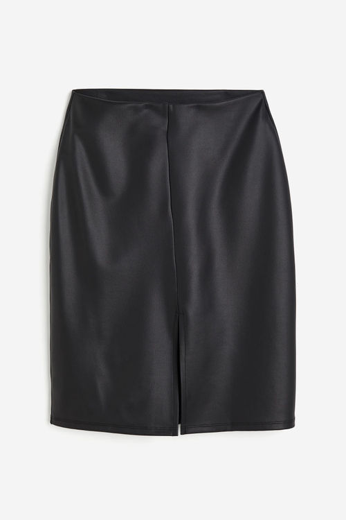 H & M - Coated skirt - Black