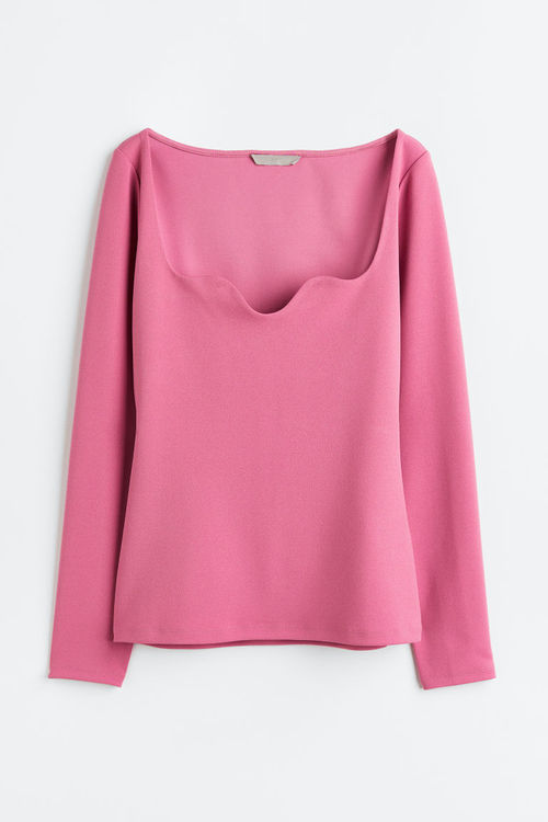 H & M - Fitted jersey top -...