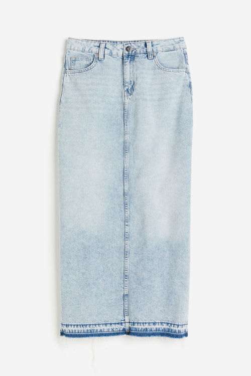 H & M - Denim maxi skirt -...