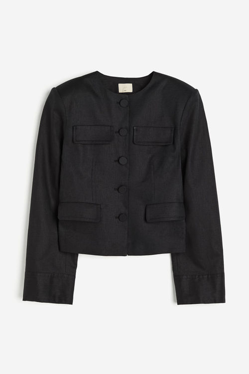 H & M - Linen jacket - Black