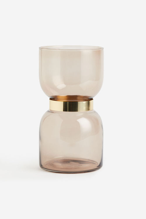 H & M - Glass vase with metal...