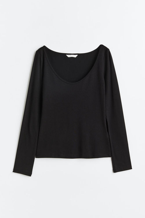 H & M - Jersey top - Black