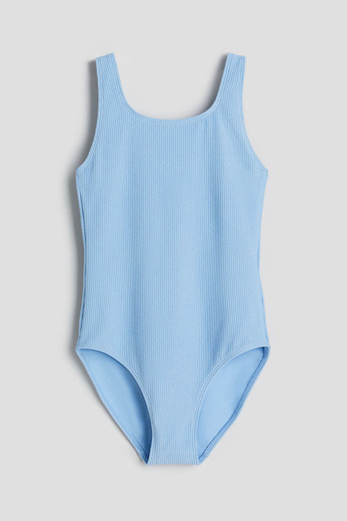 H & M - Ribbed swimsuit - Blue