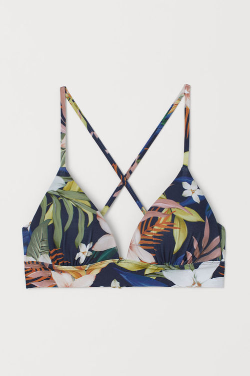 H & M - Push-up triangle bikini top - Blue, Compare