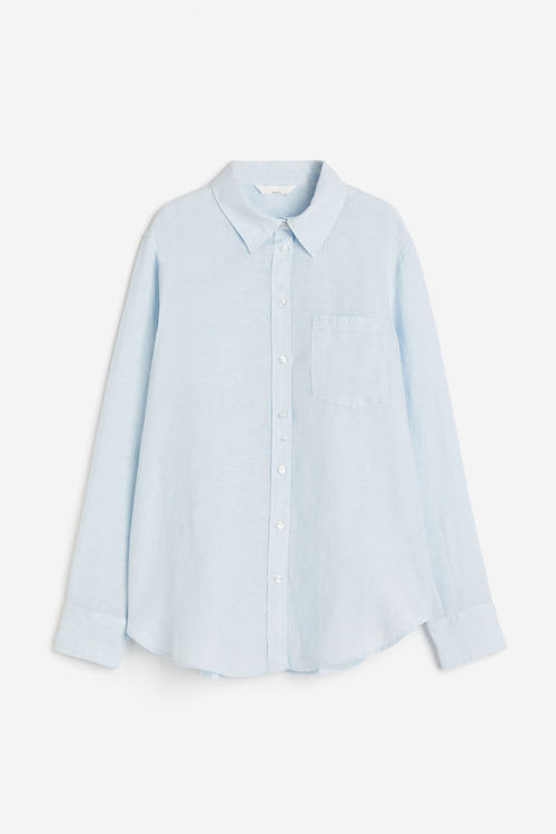 H & M - Linen shirt - Blue