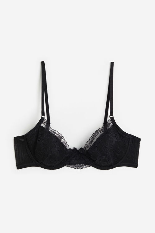 Underwired Lace Bra Black