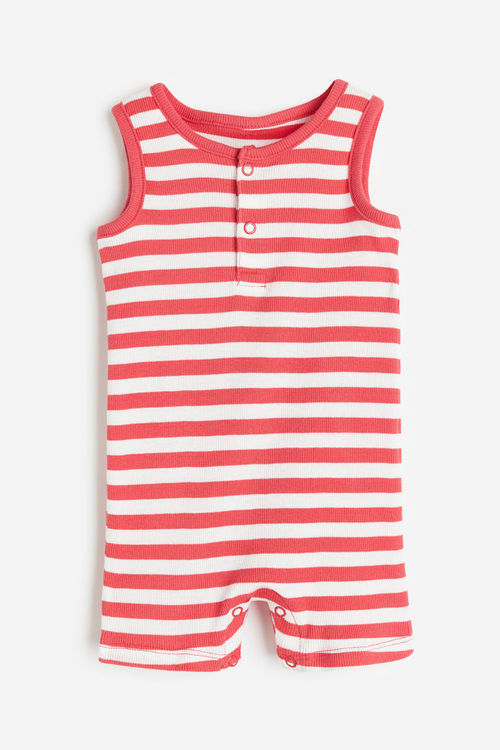 H & M - Ribbed romper suit -...