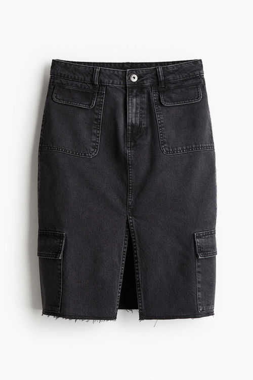 H & M - Denim cargo skirt -...