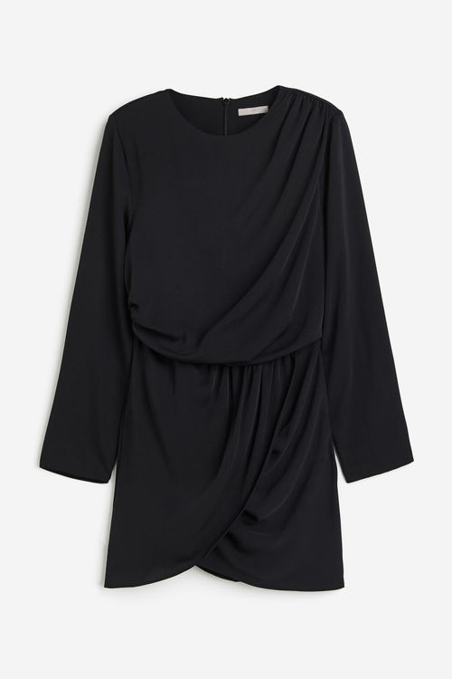 H & M - Draped dress - Black