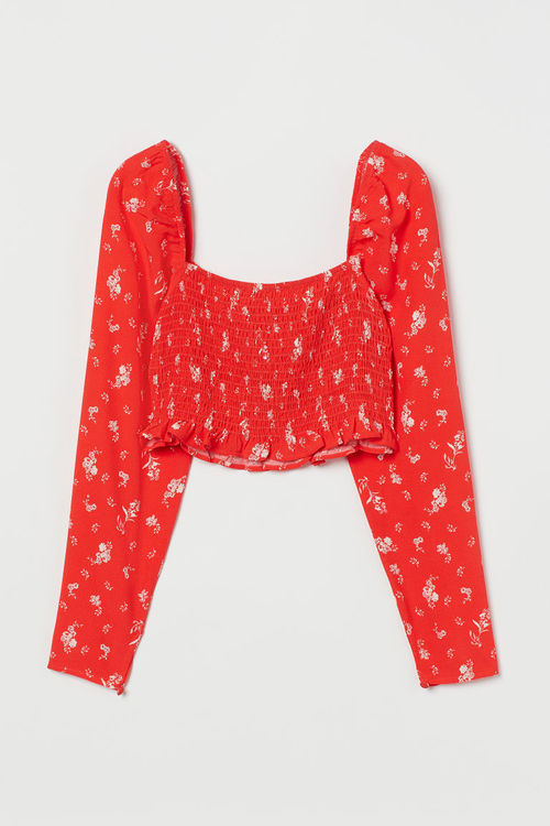 H & M - Cropped blouse - Red