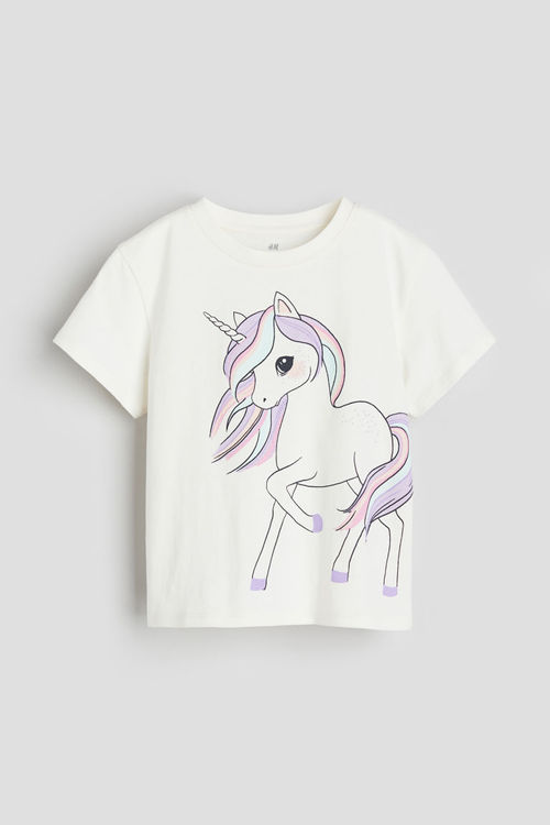 H & M - Printed T-shirt -...