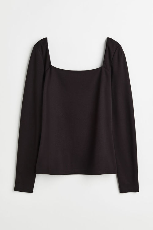 H & M - Square-neck top -...