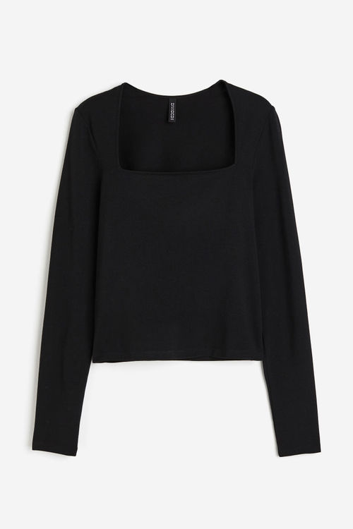 H & M - Square-neck jersey...