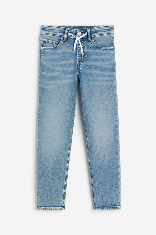 Frill-trimmed denim joggers