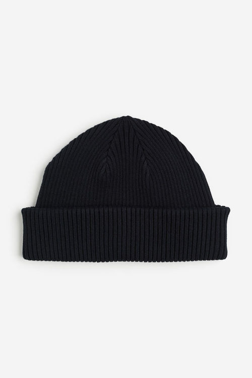 H & M - Rib-knit hat - Black