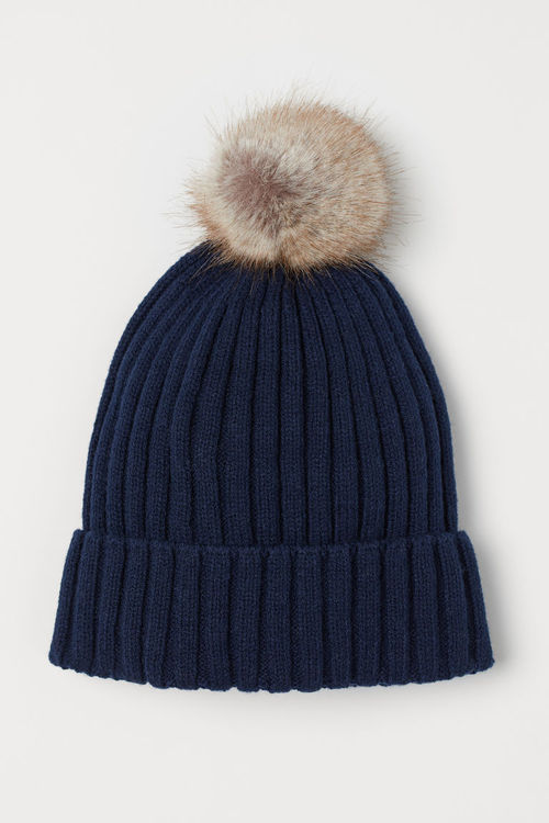 H & M - Ribbed hat - Blue