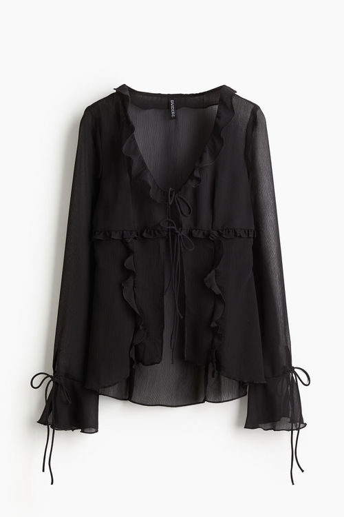 H & M - Flounced chiffon top...