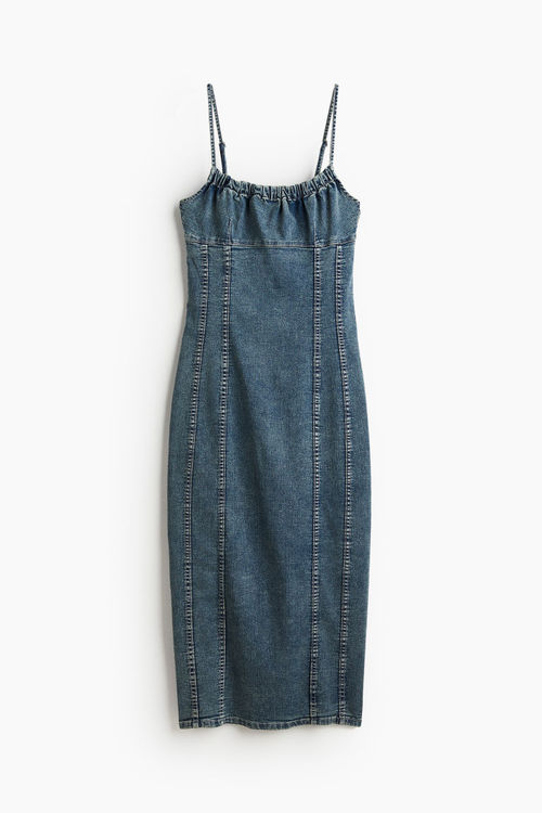 H & M - Denim bodycon dress -...