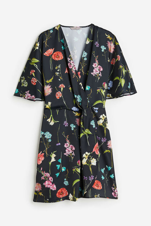 H & M - Satin wrap dress -...