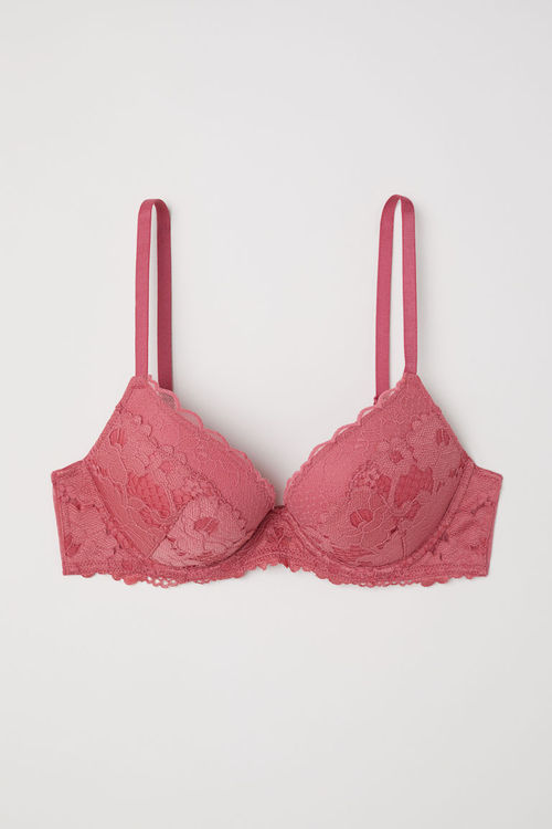 H & M - Lace push-up bra - Red, Compare