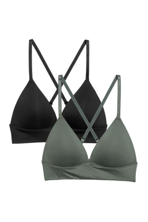 H & M - 2-pack push-up bras - Green, Compare