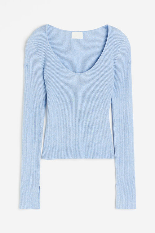 H & M - Rib-knit top - Blue