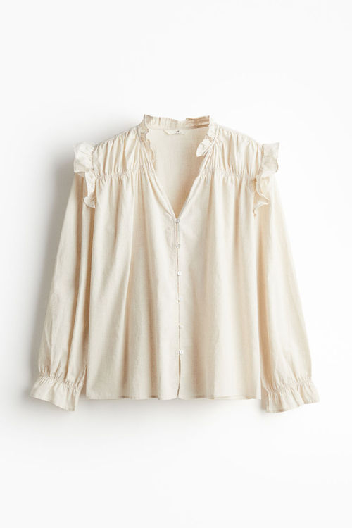 H & M - Linen-blend blouse -...