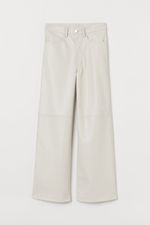 H & M - Imitation leather trousers - White