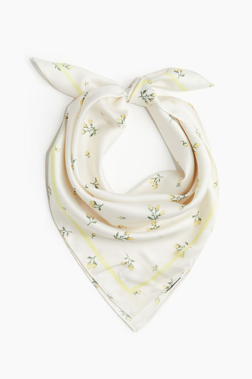 H & M - Printed satin scarf -...