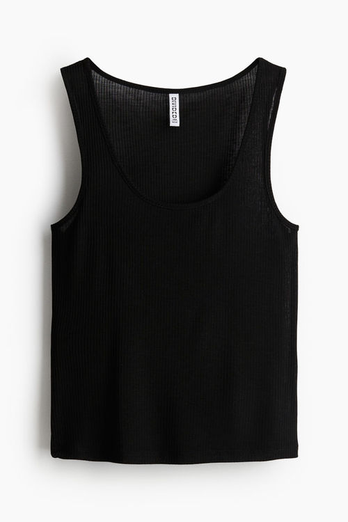 H & M - Sheer ribbed vest top...