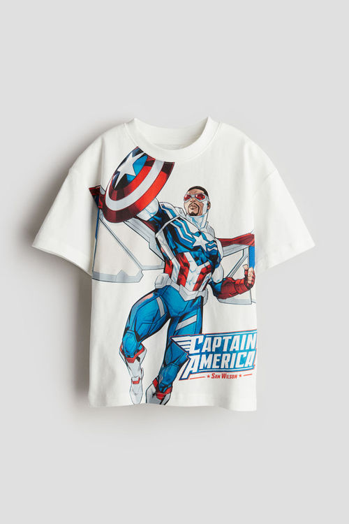 H & M - Printed T-shirt -...