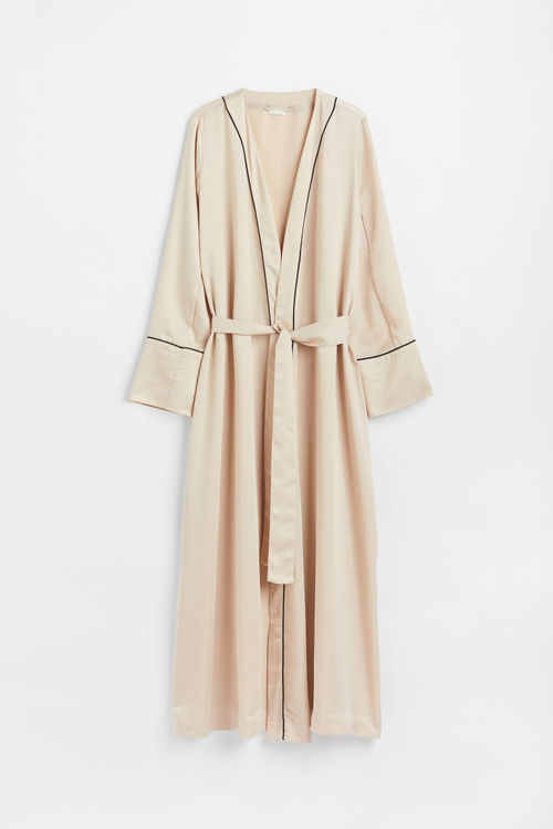 H & M - Satin dressing gown -...