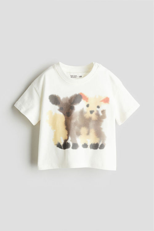 H & M - Printed T-shirt -...