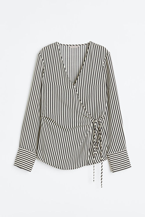 H & M - Wrap blouse - Black