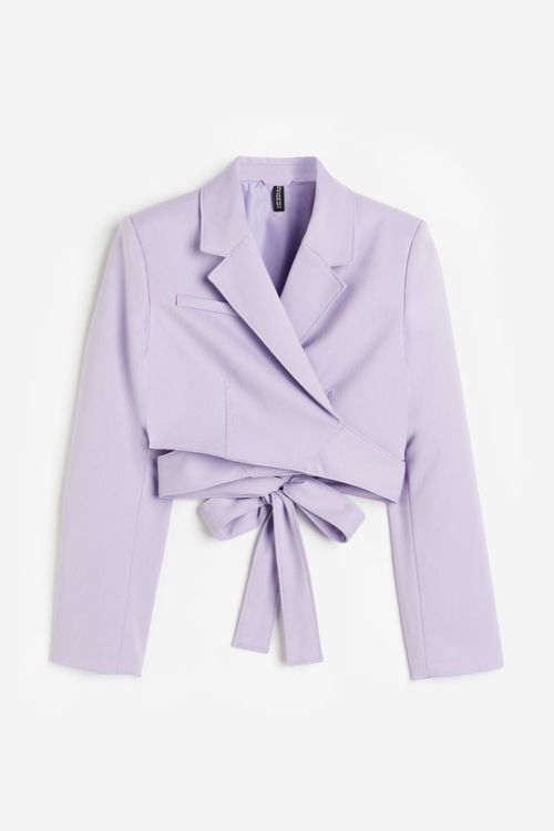 H & M - Cropped wrap blazer -...