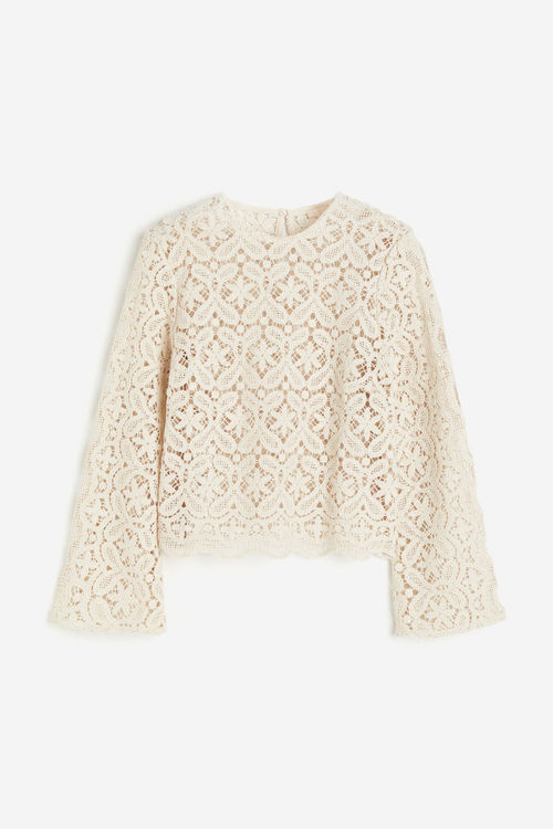 H & M - Lace blouse - White