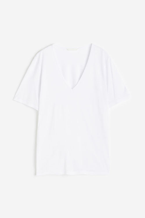 H & M - V-neck T-shirt - White