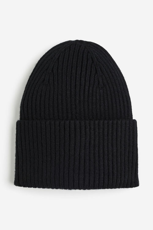 H & M - Rib-knit hat - Black