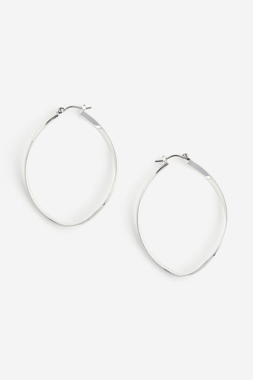 H & M - Oval hoop earrings -...