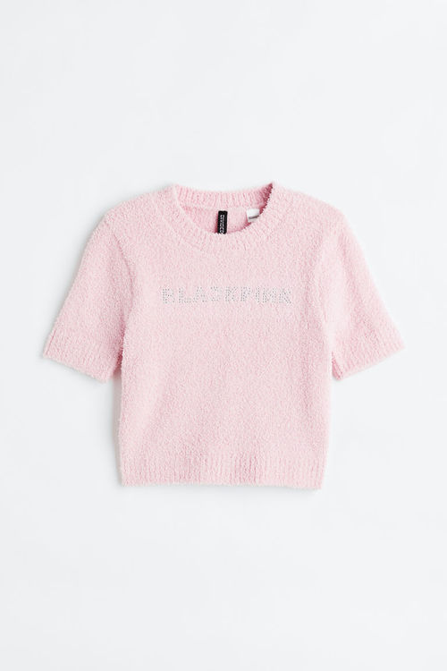 H & M - Cropped knitted top -...